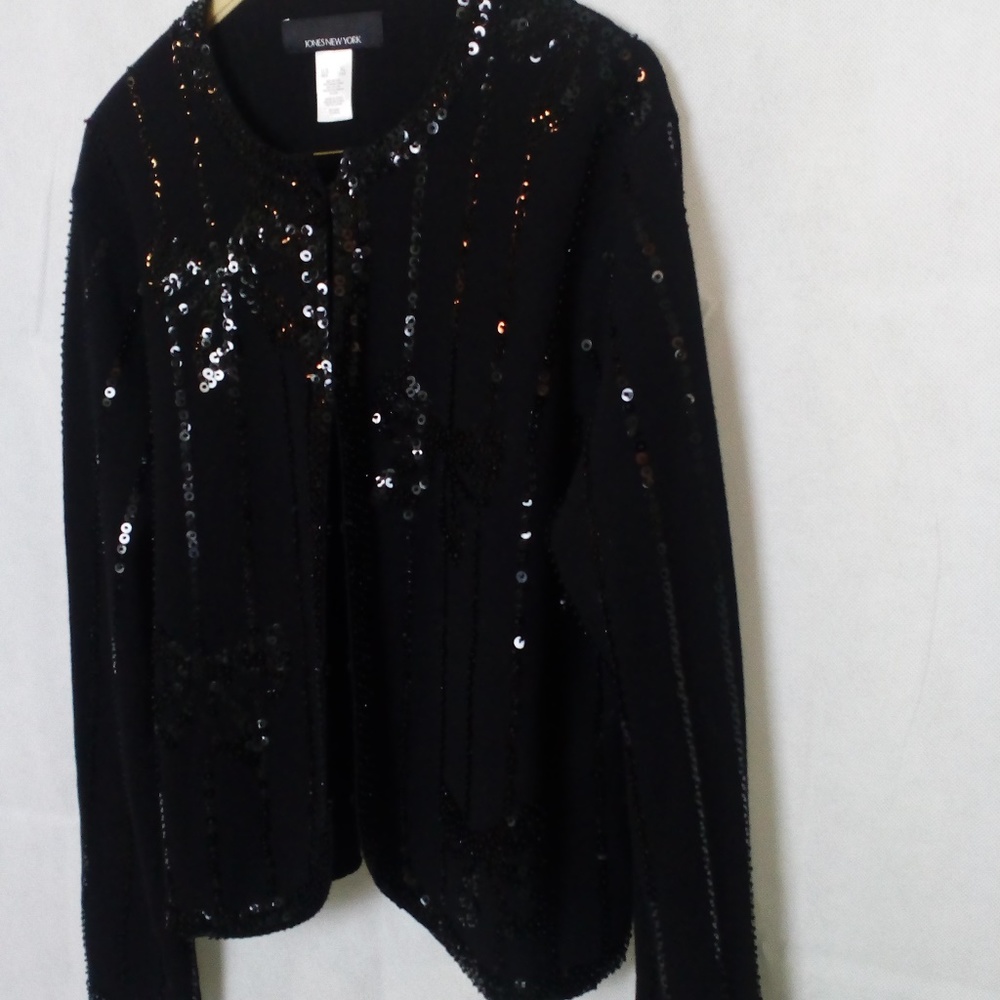 JONES NEW YORK EVENING CARDIGAN BLACK SIZE XL